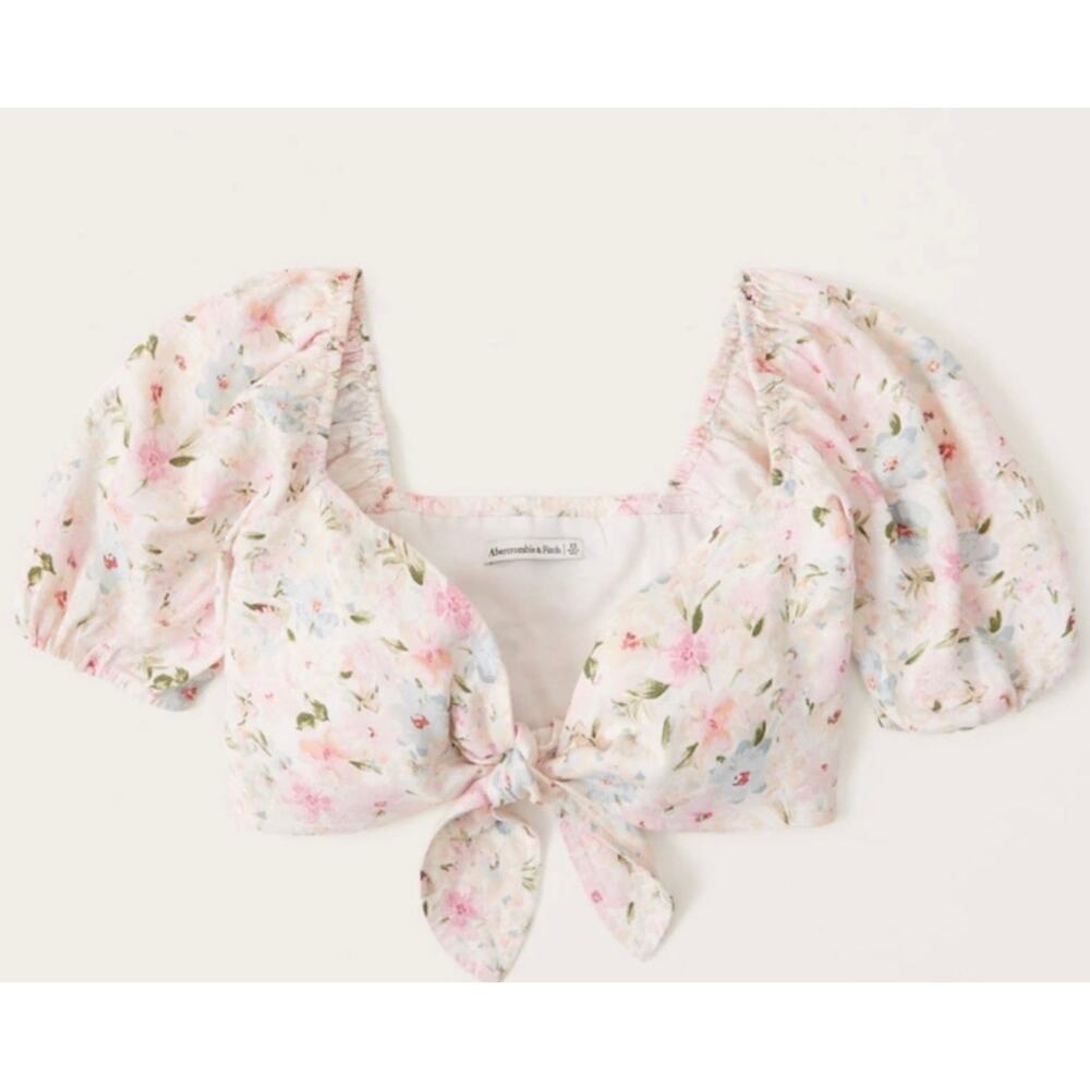 Abercrombie and fitch cropped tie knot top L